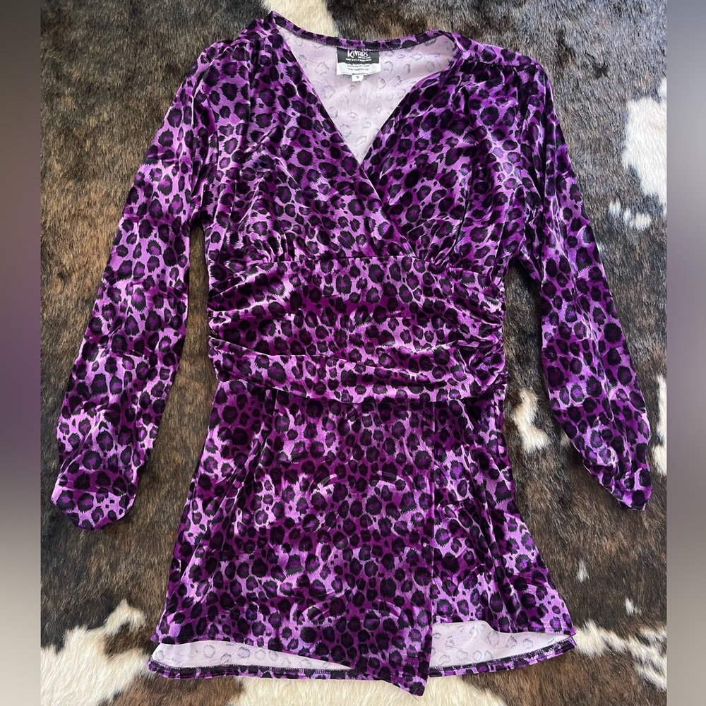 Vintage purple cheetah print dress
